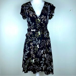TWO ARROWS Women’s Black Floral Wrap Dress Size S